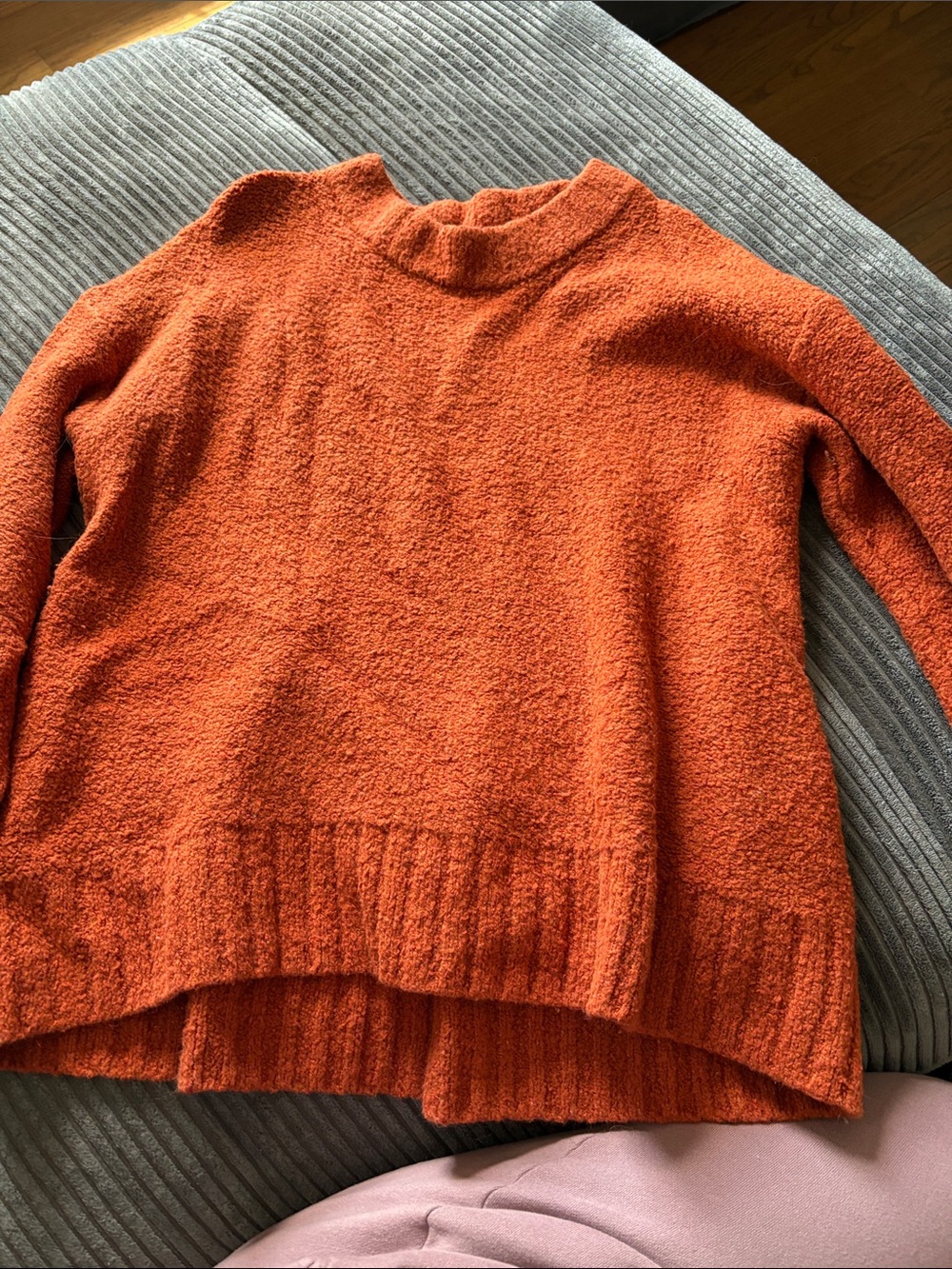 Old Navy Women's Orange Bouclé Turtleneck Sweater